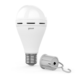 Лампа Gauss A60 8W 490lm 4100K E27 с Li-Ion аккумулятором LED 1/25