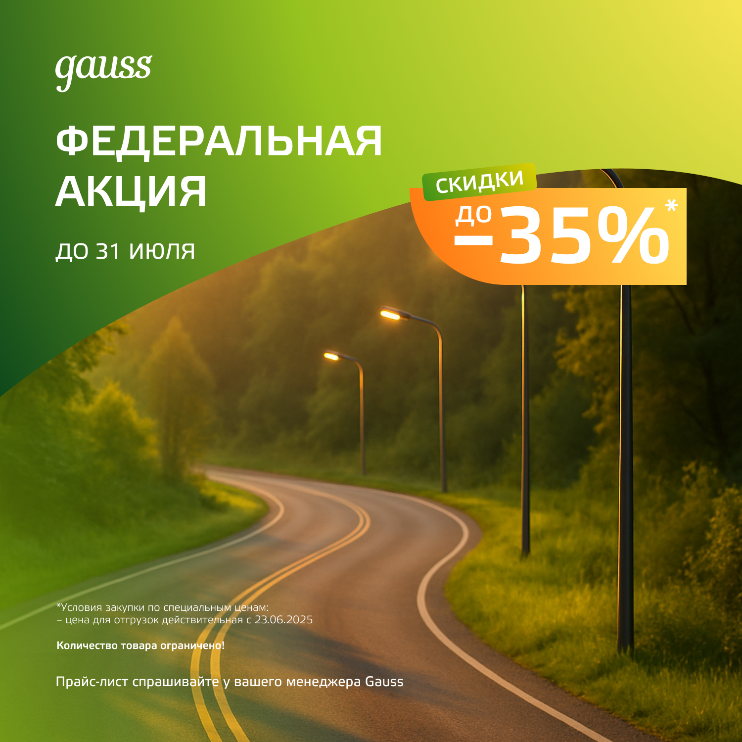 Федеральная акция на консольные светильники Gauss!