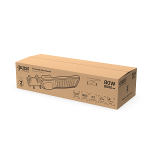 Светильник Уличный Gauss LED Avenue IP65 380*146*70 80W 8000lm 6500K 200-240V КСС "Ш" 1/2