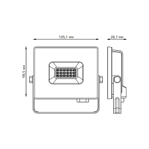 Прожектор Gauss Elementary 10W 650lm зеленого свечения 175-265V IP65 черный LED 1/20