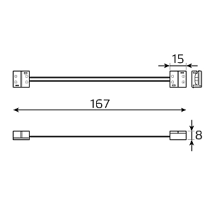 Набор коннекторов Gauss Basic для LED-ленты 8 mm 3528/3014/2835 IP65 1/775