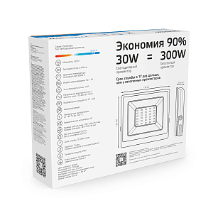 Прожектор светодиодный Gauss Elementary G2 30W 2700lm IP65 6500К белый 1/48