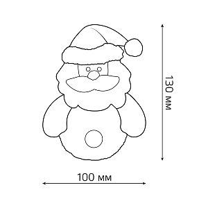 Светильник декоративная фигурка светодиодная Дед Мороз Gauss серия Holiday  0,1W, два цвета, 1/100