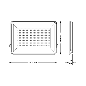 Прожектор Gauss Qplus 200W 21000lm 6500K 175-265V IP65 графитовый LED 1/2