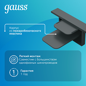 Заглушка Gauss для встраиваемого трекового шинопровода черный 1/100