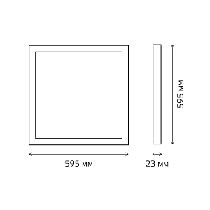 Светильник офисный Gauss 40W 3800lm 4000K IP40 595*595*23mm матовый с равномерной засветкой LED 1/4