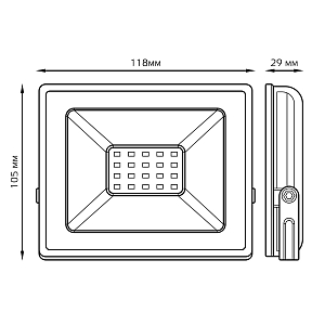 Прожектор светодиодный Gauss Elementary G2 20W 1790lm IP65 3000К черный 1/60