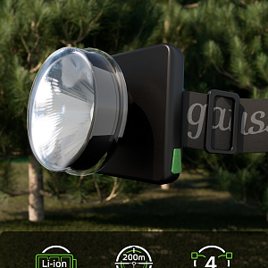 Фонарь налобный Gauss модель GFL401 5W 100lm диммируемый Li-ion 3000mAh LED 1/10/90