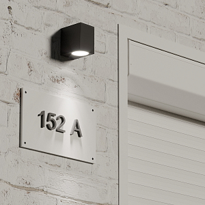 Светильник садово-парковый Gauss Cube настенный архитектурный, 1*GU10, 67*92*80мм, 170-240V / 50Hz, 35W, IP54 (1/36)