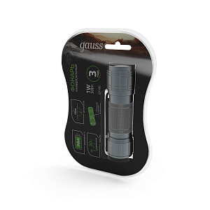 Фонарь ручной Gauss модель GFL106 1W 50lm 3xAAA LED 1/12/144