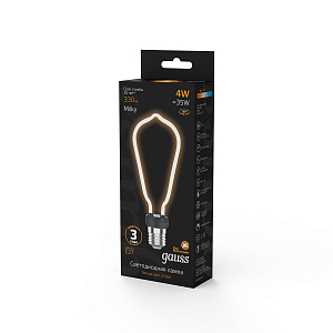 Лампа Gauss Filament Artline ST64 4W 330lm 2700К Е27 milky LED 1/10/100