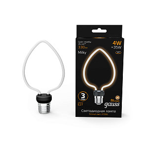 Лампа Gauss Filament Artline Heart 4W 330lm 2700К Е27 milky LED 1/10/100