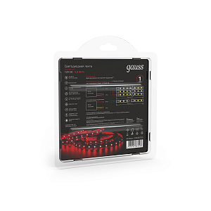 Лента Gauss LED 2835/60-SMD 4.8W 12V DC красный (блистер 5м)