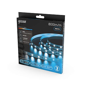 Лента Gauss LED 2835/60 24V 6W/m 800lm/m 6500K 8mm IP65 5m 1/50