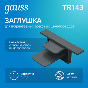 Заглушка Gauss для встраиваемого трекового шинопровода черный 1/100
