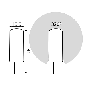 Лампа Gauss G4 AC150-265V 3W 240lm 4100K силикон LED 1/10/200