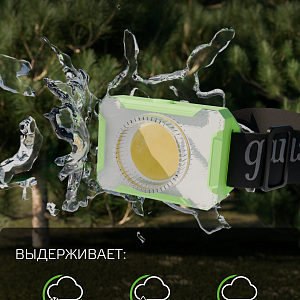 Фонарь налобный Gauss модель GFL305 3W 150lm 3xAAA LED 1/12/60