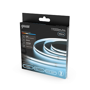 Лента Gauss COB 320 24V 10W/m 1100lm/m 4000K 8mm IP20 5m 1/100
