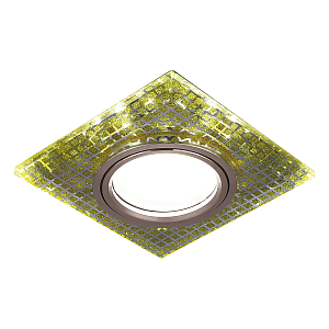 Светильник Gauss Backlight BL077 Квадрат. Золото/Кристалл/Золото, Gu5.3, LED 2700K 1/40