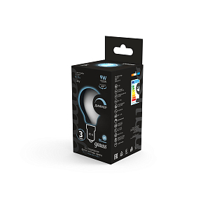 Лампа Gauss Filament Шар 9W 610lm 4100К Е14 milky диммируемая LED 1/10/50