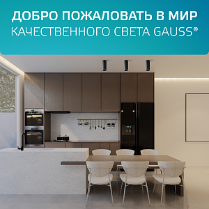 Светильник Gauss Overhead накл цил 6W 420lm 4100K 170-240V IP20 68*75мм белый с расс LED 1/30
