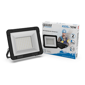 Прожектор светодиодный Gauss Elementary G3 50W 4500lm IP65 6500К черный LED 1/48