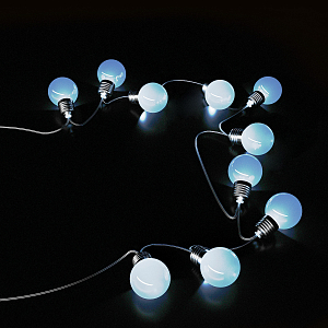 Гирлянда садовая на солнечной батарее 10 LED ламп  Большие Шары Белый свет Gauss Solar, 1/24