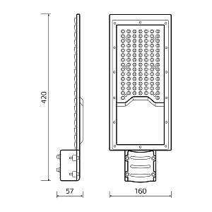 Светильник Уличный Gauss LED Avenue G2 IP65 420*160*57 100W 10000lm 4000K 190-250V КСС "Ш" 1/10