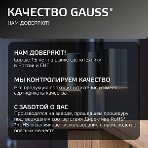 Светильник садово-парковый Gauss Sonata настенный архитектурный 2*35W, 2*GU10, 221*155*70мм, 170-240V / 50Hz, IP54 (1/12)