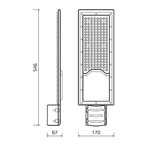 Светильник Уличный Gauss LED Avenue G2 IP65 546*170*67 120W 11000lm 4000K 190-250V КСС "Ш" 1/5