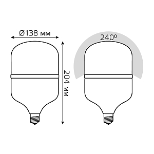 Лампа Gauss Elementary T140 50W 4400lm 4000K E27 LED 1/8
