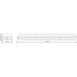 Влагозащ св-к с отражателем Gauss СПП-Т8-G13 INDUSTRY 1260*107*61мм IP65 для LED ламп 2х1200мм 1/8