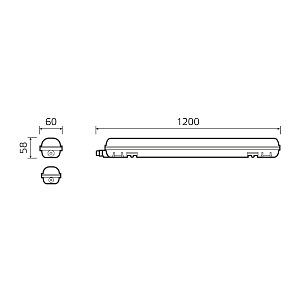 Св-к Gauss LED ССП-176 EVO IP65 1200*60*58 36W 4320lm 6500K 175-265V мат сенс и соед в лин 1/12