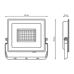 Прожектор светодиодный Gauss Elementary 70W 5950lm IP65 6500К ПРОМО G3 черный LED 1/10