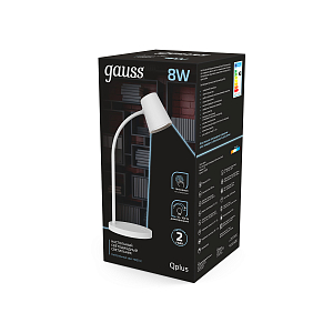 Светильник настольный Gauss Qplus модель GTL603 8W 600lm 4000K 170-265V белый диммируемый LED 1/8