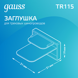 Заглушка Gauss для трекового шинопровода черный 1/100
