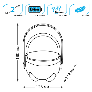 Фонарь кемпинговый Gauss модель GFL002 5W 380lm Li-ion 3600mAh диммируемый голубой LED 1/20/40