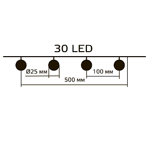 Гирлянда садовая на солнечной батарее 30 LED Шары мультицвет Gauss Solar, 1/12