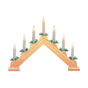 Светильник светодиодный "Новогодняя горка" Gauss серия Holiday, 7 LED свечей, 0,1W*7, тёплый свет, дерево, новогодний декор, батарейки в комплекте,  1/12