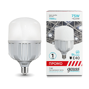 Лампа Gauss Elementary T140 75W 7000lm 4100K E40 Promo LED 1/12