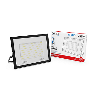 Прожектор светодиодный Gauss Elementary 200W 17000lm IP65 6500К ПРОМО G3 черный LED 1/2