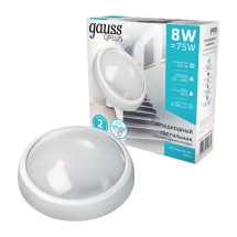 Св-к светодиодный Gauss IP65 D175*76 8W 670lm 4000K 160-260V Qplus круг с оптико-микроволновым сенсором 1/30 Св-к светодиодный Gauss IP65 D175*76 8W 670lm 4000K 160-260V Qplus круг с оптико-микроволновым сенсором 1/30