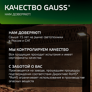 Светильник садово-парковый Gauss Electra столб, 10W, 600lm, 4000K, 134*137*780мм, 170-240V / 50Hz, IP54, LED  (1/4)