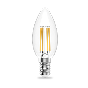 Лампа Gauss Filament Elementary Свеча 12W 730lm 2700К Е14 LED 1/10/100