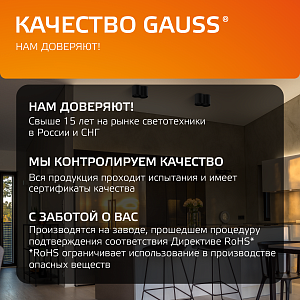 Светильник Gauss Overhead накладной двойной цилиндр 24W 1600lm 3000K 170-240V IP20 180*100мм белый LED 1/10