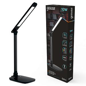 Светильник настольный Gauss Qplus модель GTL504 10W 590lm 3000-6000K 170-265V черный диммируемый USB LED 1/8/16