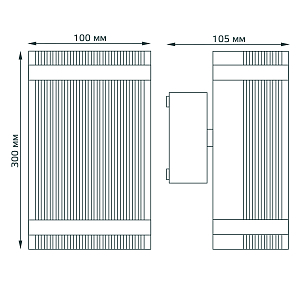 Светильник садово-парковый Gauss Enigma настенный архитектурный, 2*GU10, 100*105*300мм, 170-240V / 50Hz, 2xMax.50W, IP54 (1/12)