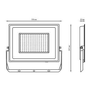 Прожектор светодиодный Gauss Elementary 150W 12750lm IP65 6500К ПРОМО G3 черный LED 1/4