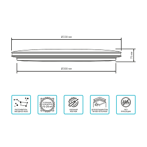 Светильник Gauss Basic Space Line НПС 24W 2050lm 4000K  220-240V IP20 330*75 LED 1/20