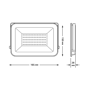 Прожектор Gauss Qplus 50W 6000lm 6500K 175-265V IP65 черный LED 1/10